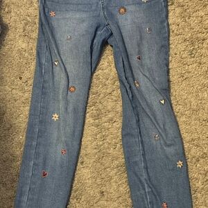 Embroidered Blue Women's Jeans